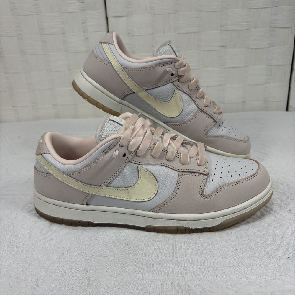 Nike Dunk Low Premium Light soft pink wide ribbon style laces womens 10